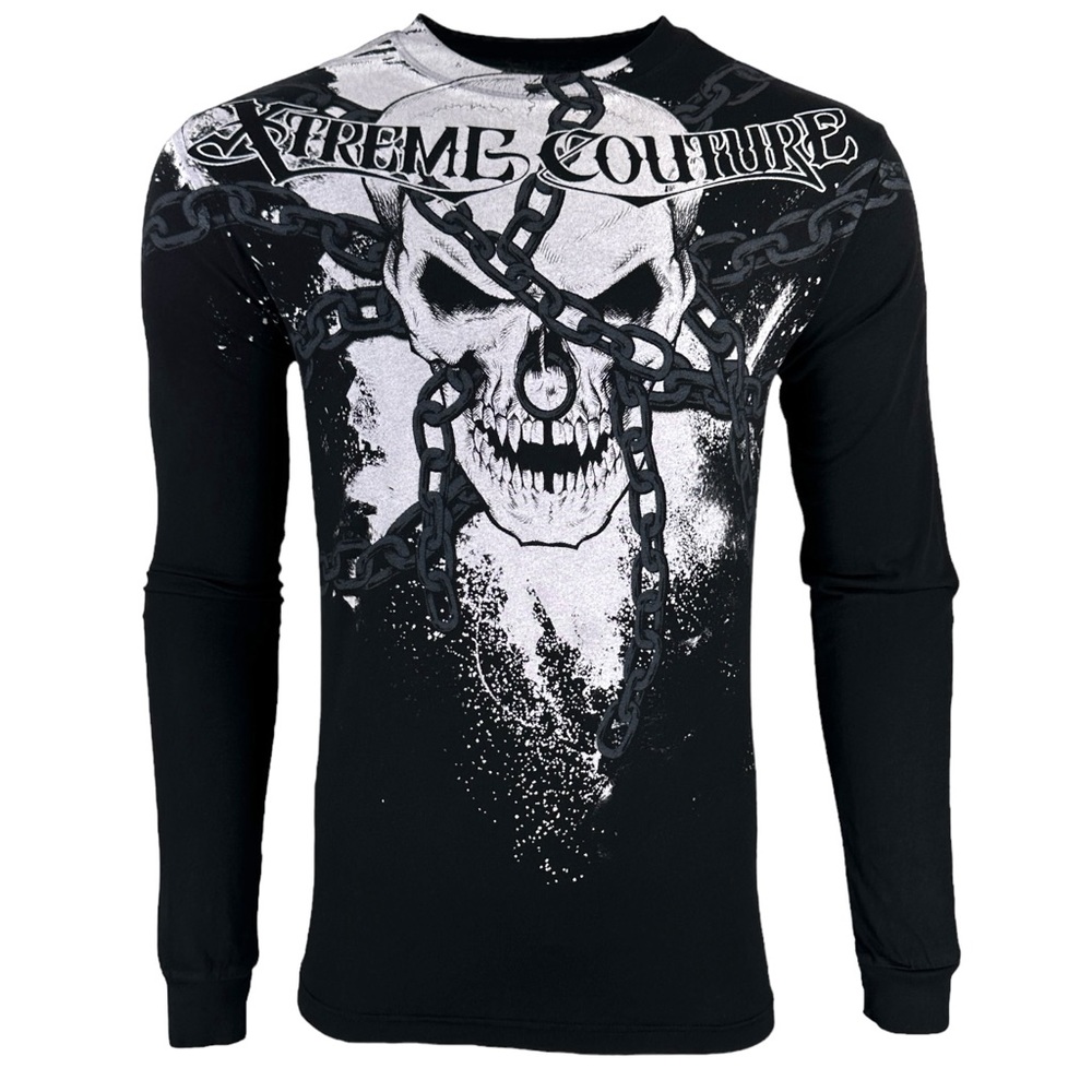 Xtreme Couture By Affliction Men's Long Sleeve T-shirt Chained Skull S-4XL
